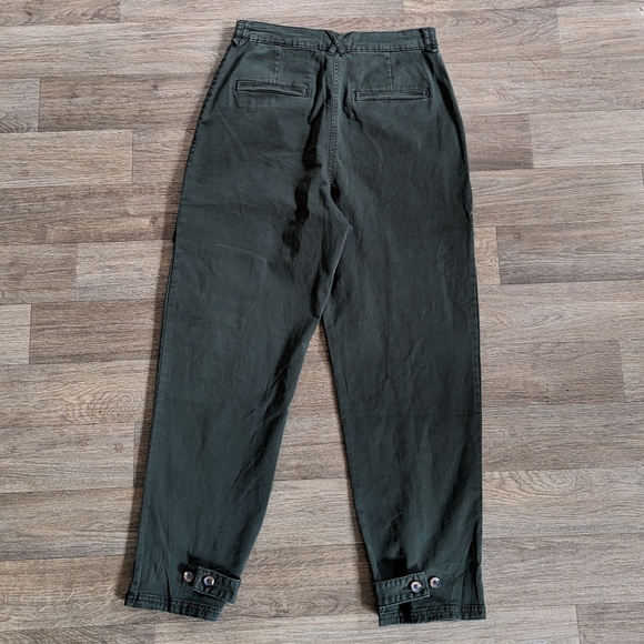 NWT H&M Utility Cargo Army Olive Green High Waisted Pant Size 6 - Picture 2 of 8
